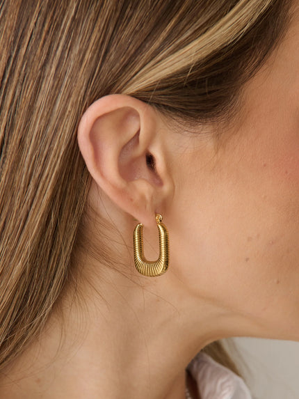 Lustre & Sage Swirl Coil 18k Gold Plated Earrings