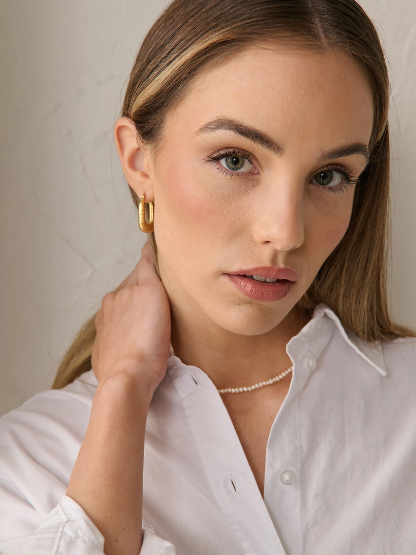 Lustre & Sage Swirl Coil 18k Gold Plated Earrings