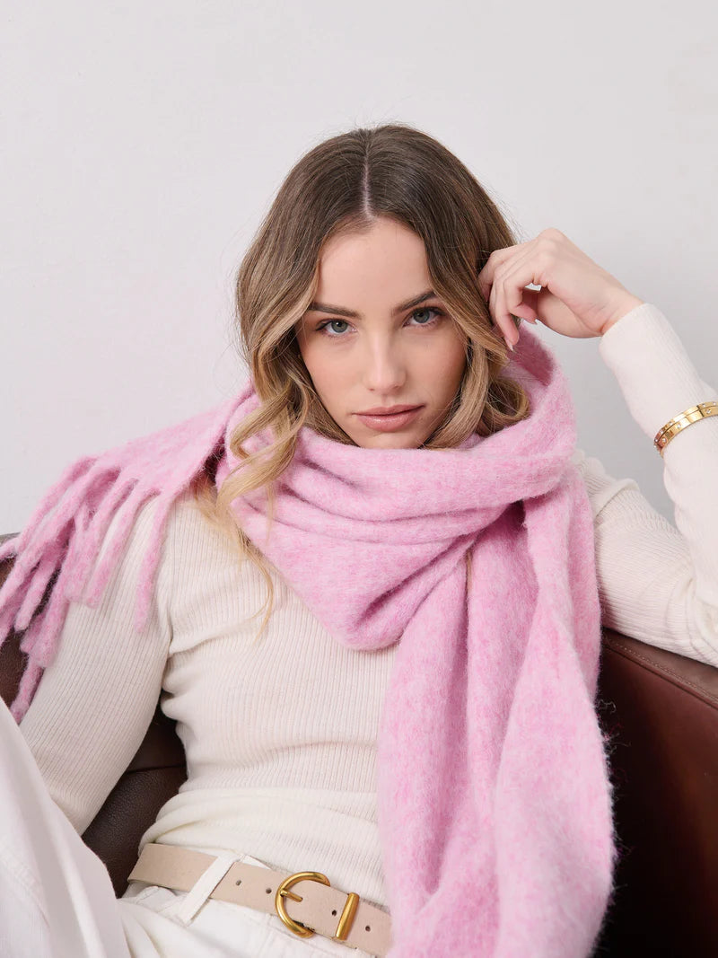 Angels Whisper Betty Wool Plain Fluffy Scarf Pink – Miss Gladys