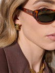 Lustre & Sage Popcorn Chain 18k Gold Plated Earrings