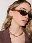 Lustre & Sage Popcorn Chain 18k Gold Plated Earrings