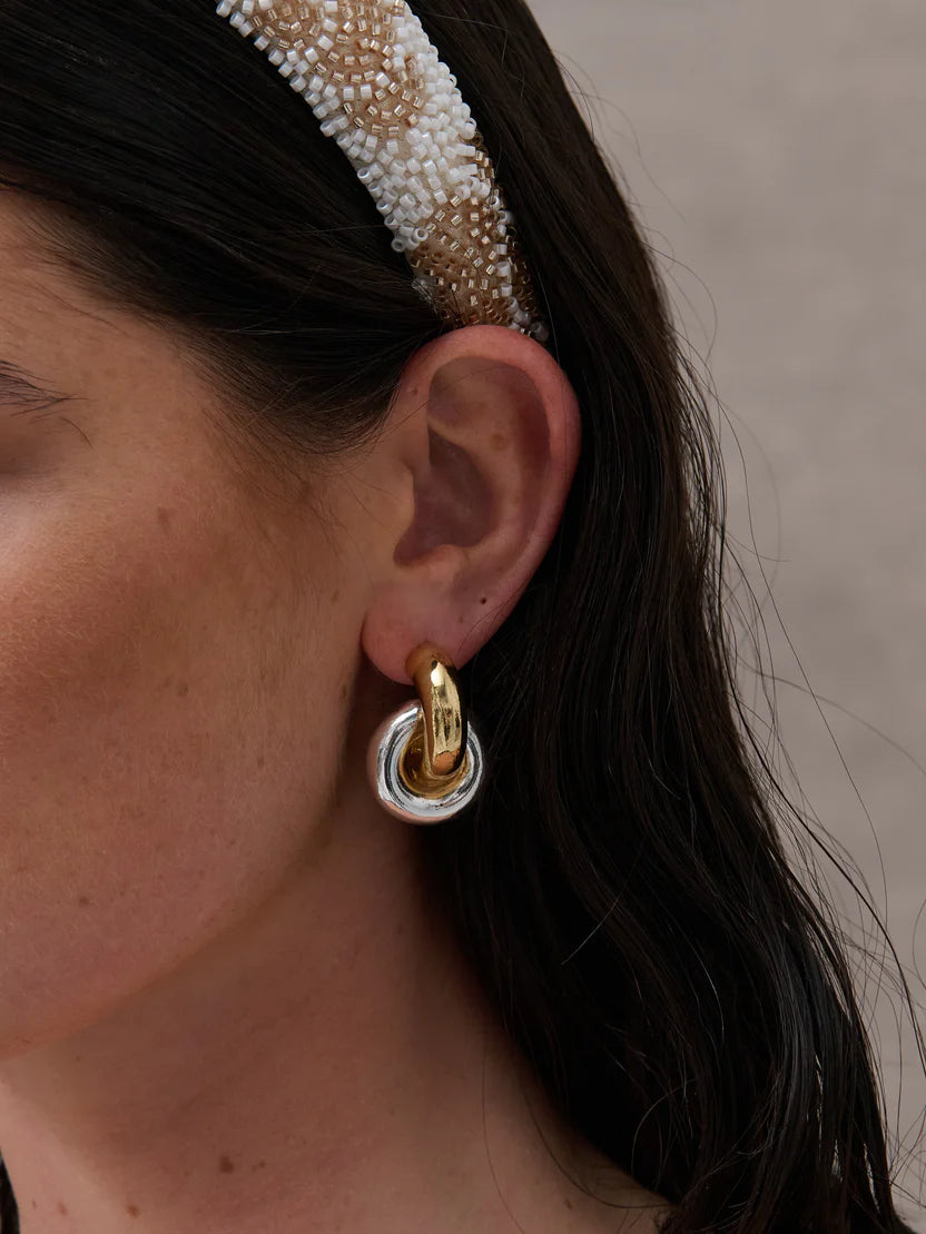 Lustre & Sage Evie Mix Metal Plated Earrings Multi