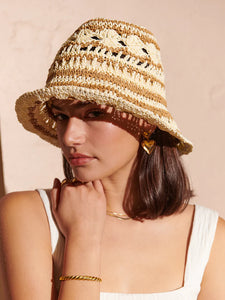 Angels Whisper Crochet Summer Straw Hat White