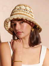 Load image into Gallery viewer, Angels Whisper Crochet Summer Straw Hat White
