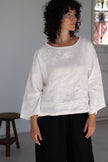 Lazybones Annie Top Warm White Linen