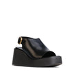 EOS Ariani Platform Wedges Black Leather