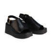 EOS Ariani Platform Wedges Black Leather
