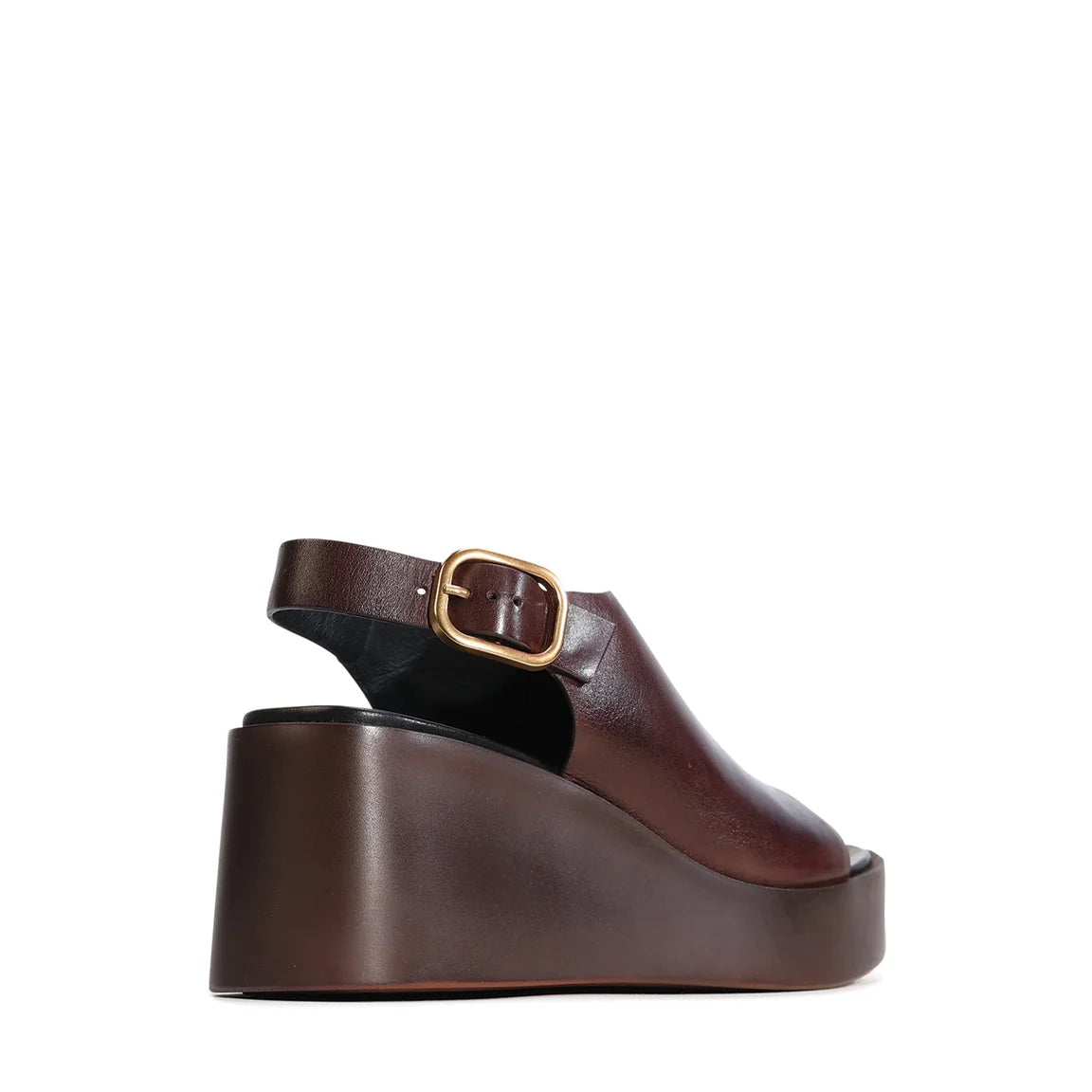 EOS Ariani Platform Wedges Chestnut Leather