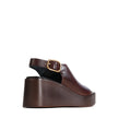 EOS Ariani Platform Wedges Chestnut Leather