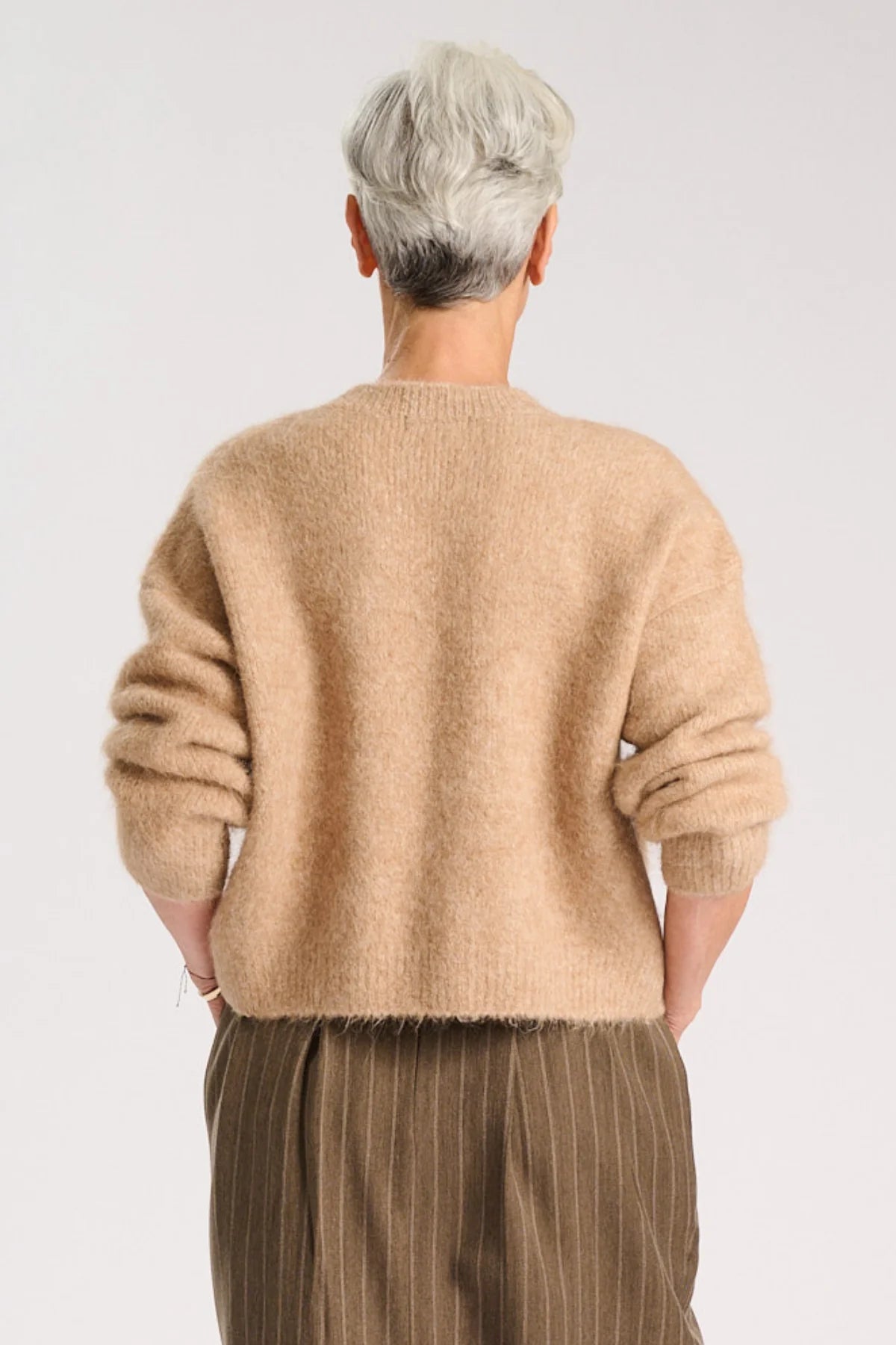 Olga De Polga Aspen Knit Sweater Beige Alpaca