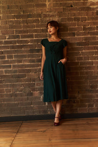 Elise Design Astrid Linen Dress Green