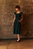 Elise Design Astrid Linen Dress Green