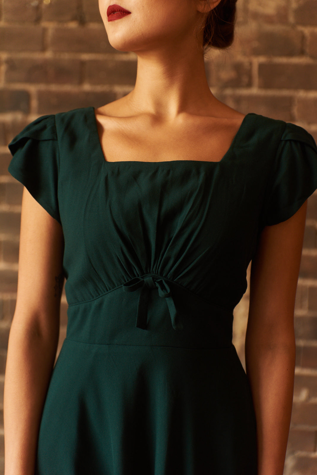 Elise Design Astrid Linen Dress Green