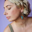 DENZ Azure Kingfisher Earrings Blue/ Orange