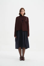 Load image into Gallery viewer, Tirelli Zip Collar Cardigan Aubergine
