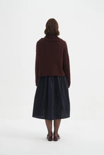 Load image into Gallery viewer, Tirelli Zip Collar Cardigan Aubergine
