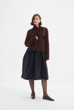 Load image into Gallery viewer, Tirelli Zip Collar Cardigan Aubergine
