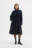 Tirelli Zip Collar Cardigan Navy