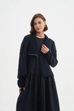 Tirelli Zip Collar Cardigan Navy