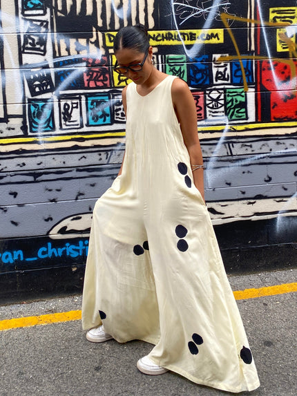 MGSC Razak Jumpsuit Yellow Black Polka Dot