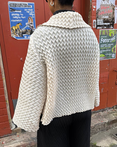 Indulge Me CLO100 Zig Zag Pleated Jacket Cream