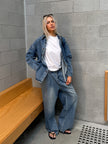 ALEXANDRA Alessia Wide Leg Jeans Mid Blue Denim