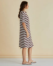 Load image into Gallery viewer, Betty Basics Eloise T-Shirt Dress Brown Stripe
