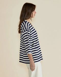 Betty Basics Raven Top Navy/Cream Stripe