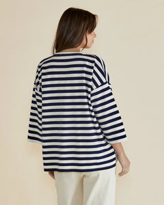 Betty Basics Raven Top Navy/Cream Stripe