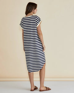 Betty Basics Jolene T-Shirt Dress Navy/Cream Stripe