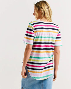 Betty Basics Ariana Tee Rainbow Stripe