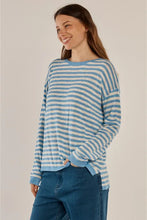 Load image into Gallery viewer, Betty Basics Natasha Knit Top Cornflower Blue Stripe
