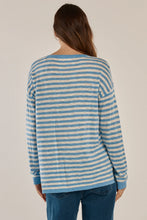 Load image into Gallery viewer, Betty Basics Natasha Knit Top Cornflower Blue Stripe
