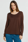 Betty Basics Westin Blended Wool Tee Chocolate