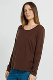 Betty Basics Westin Blended Wool Tee Chocolate