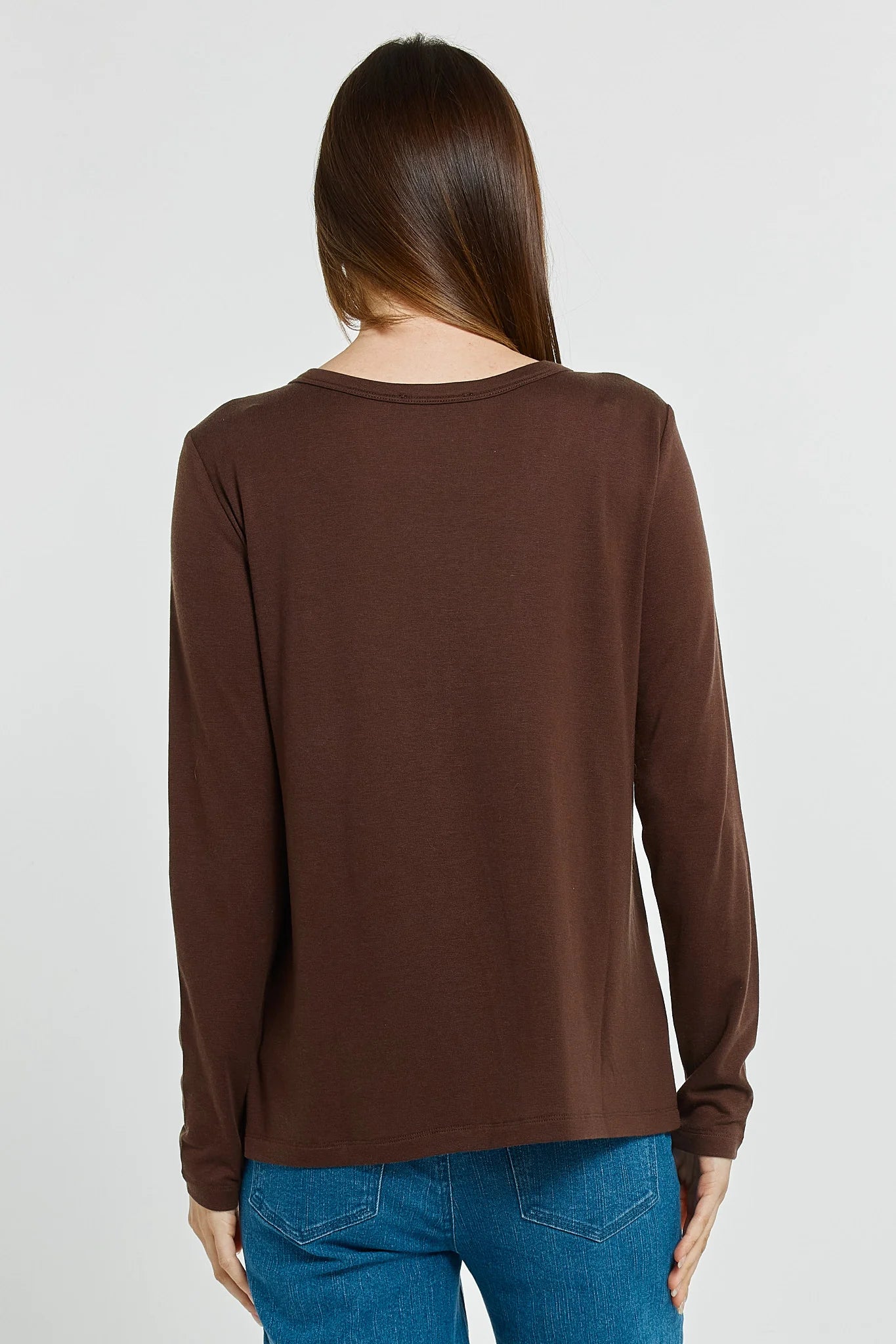Betty Basics Westin Blended Wool Tee Chocolate