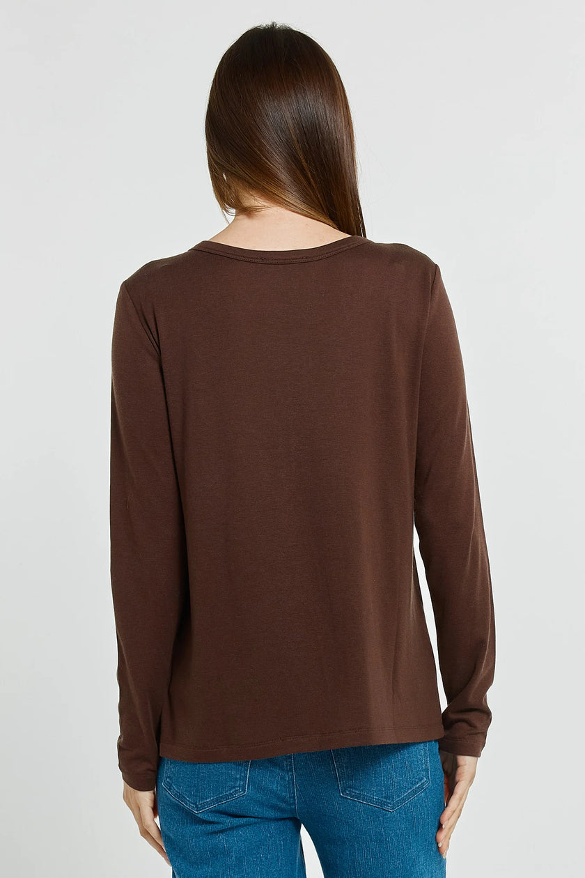 Betty Basics Westin Blended Wool Tee Chocolate
