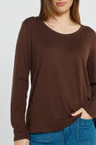 Betty Basics Westin Blended Wool Tee Chocolate