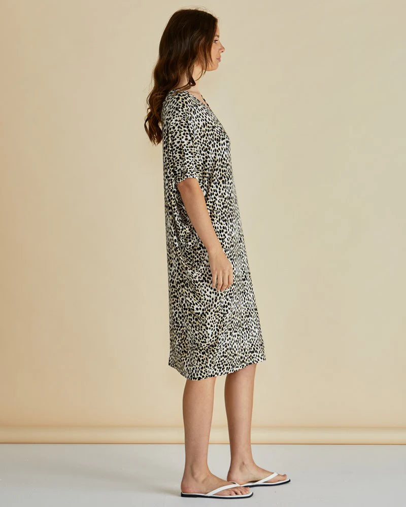 Betty Basics Maui Dress Cheetah Neutral