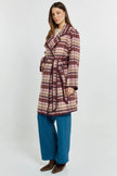 Betty Basics Sundae Coat Red Wine Check