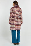 Betty Basics Sundae Coat Red Wine Check