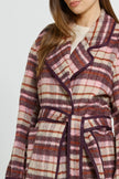 Betty Basics Sundae Coat Red Wine Check