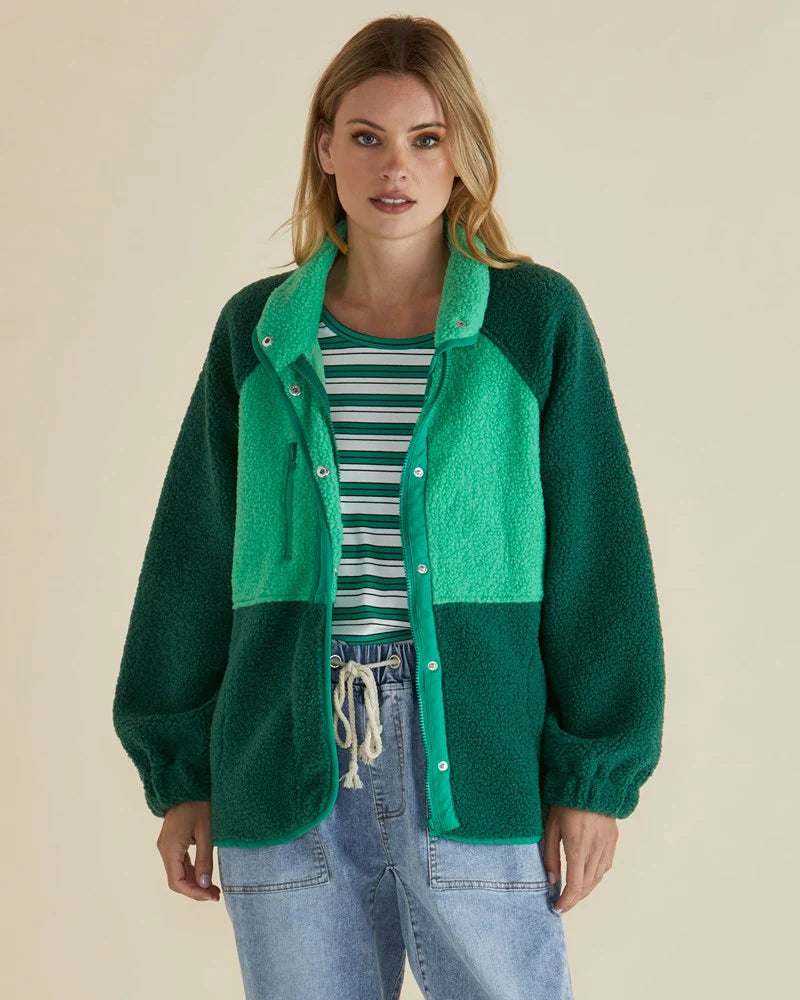 Betty Basics Franklin Fleecy Jacket Green