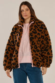 Betty Basics Jayne Fleece Jacket Animal/ Pink