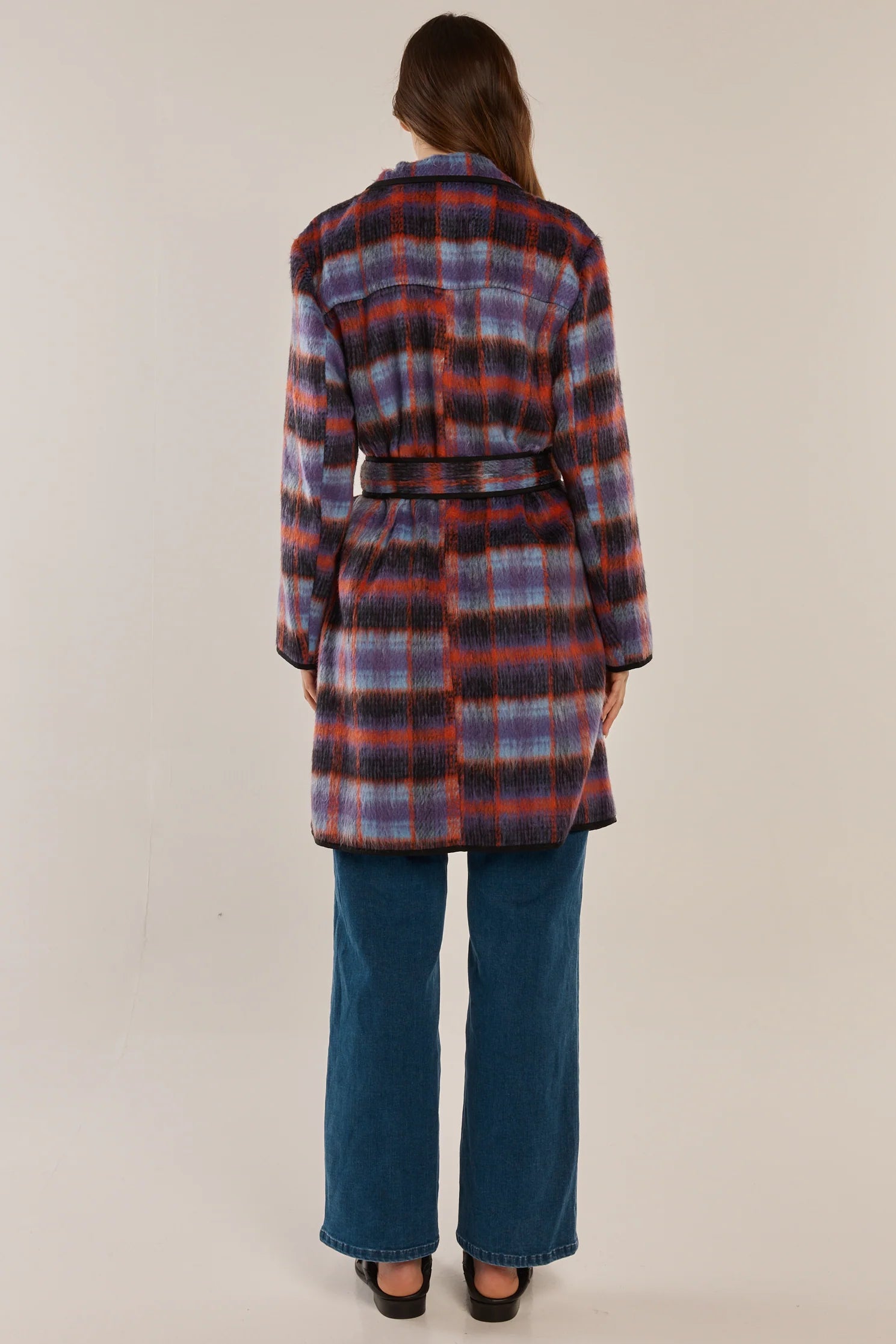 Betty Basics Oslo Coat Purple/ Orange Check