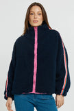 Betty Basics Aubrey Fleece Jacket Navy/ Rainbow