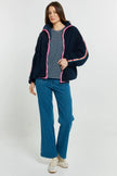 Betty Basics Aubrey Fleece Jacket Navy/ Rainbow
