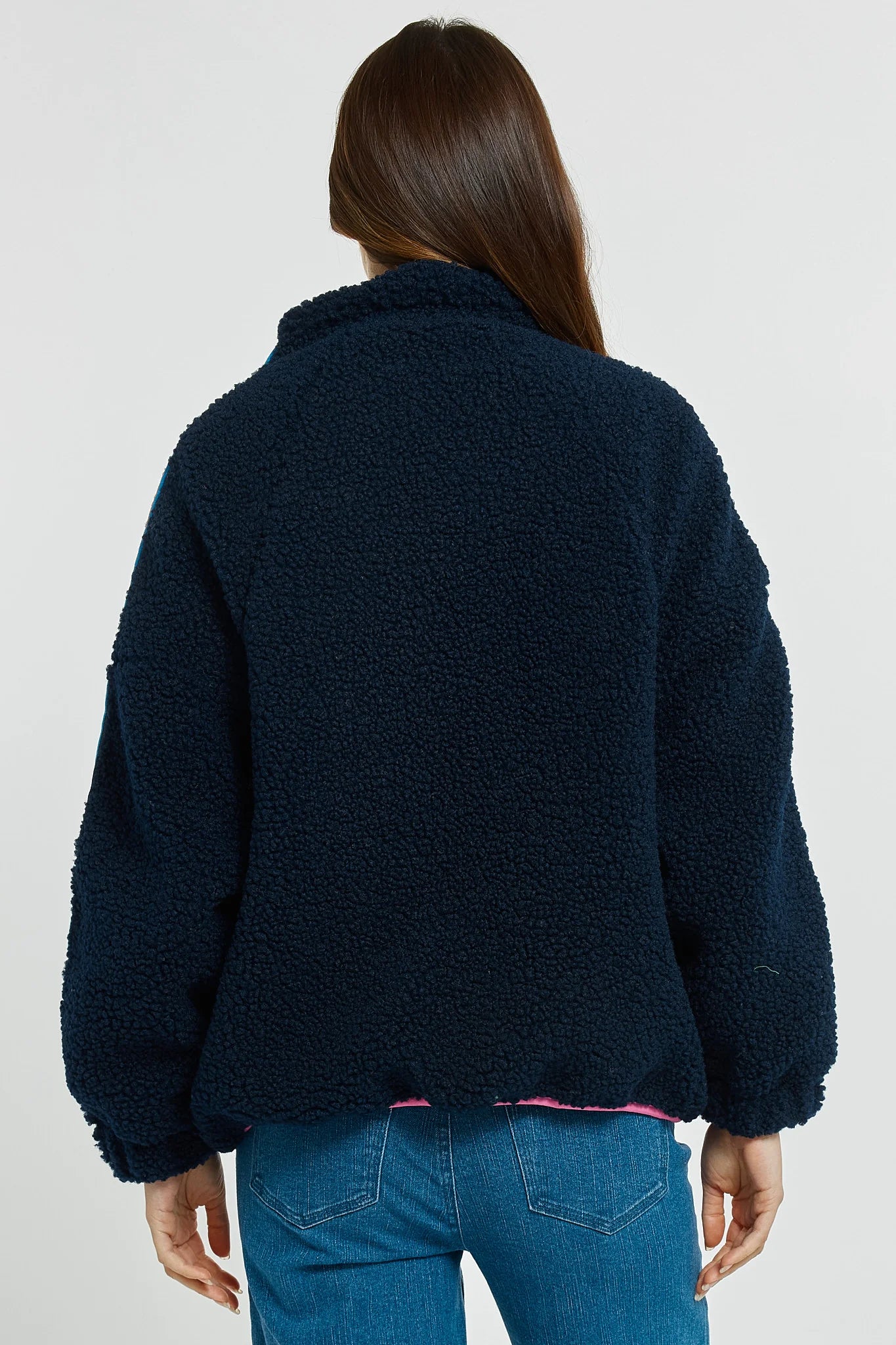 Betty Basics Aubrey Fleece Jacket Navy/ Rainbow