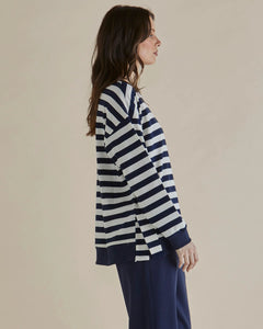 Betty Basics Easy Crew Sweat Navy Stripe