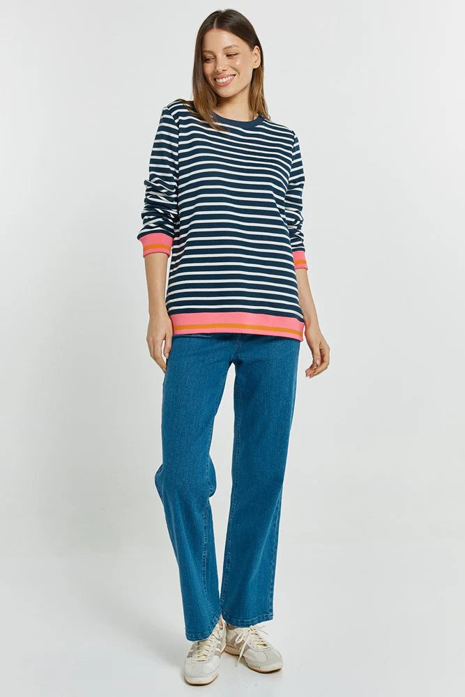 Betty Basics Tyra Sweat Navy/White Stripe